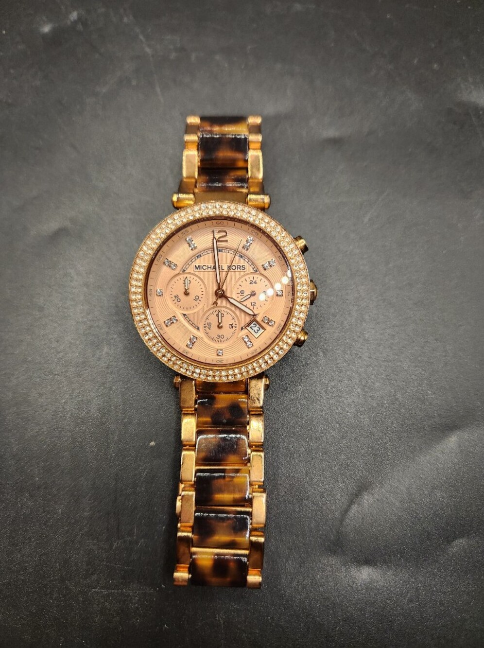 Michael Kors Rose Gold Crystal-Accent Women's Chronograph Watch